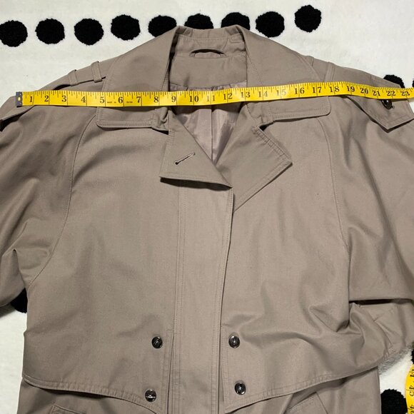 Vintage 80s 90s Khaki Long Beltless Classic Trench Coat Overcoat Raincoat - Picture 12 of 16